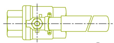 Vista superior: Válvula de esfera de 2 peças