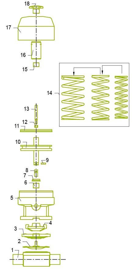 Válvula de diafragma atuador