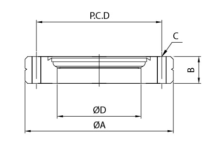 Flange roscada em branco perfurado CF