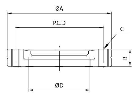 Flange roscada rotativa furada CF
