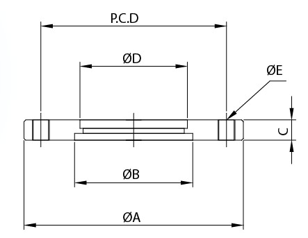 Flange parafusada em branco perfurada ISO - rosqueada