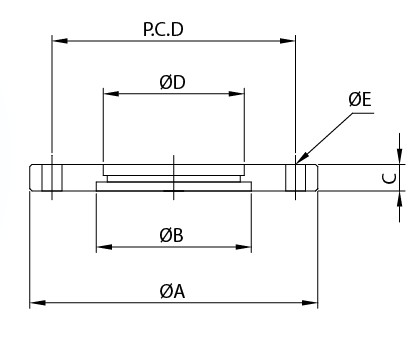 Flange parafusada em branco perfurada ISO