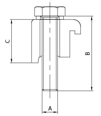 Grampo de parede simples ISO (Al)