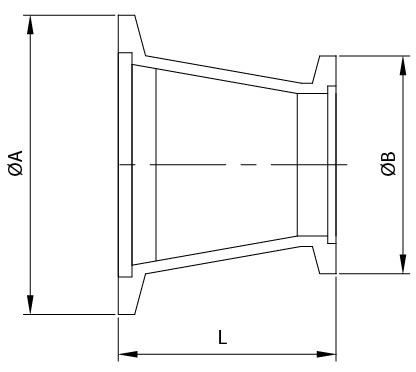 Adaptador de redução cônica KF