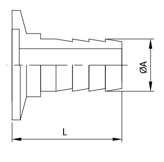 Adaptador de mangueira de borracha KF
