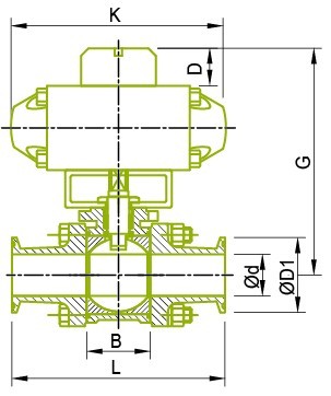 Atuador de montagem para válvula de esfera Válvula de esfera