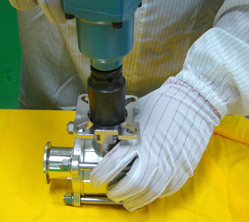 instalação de válvula borboleta